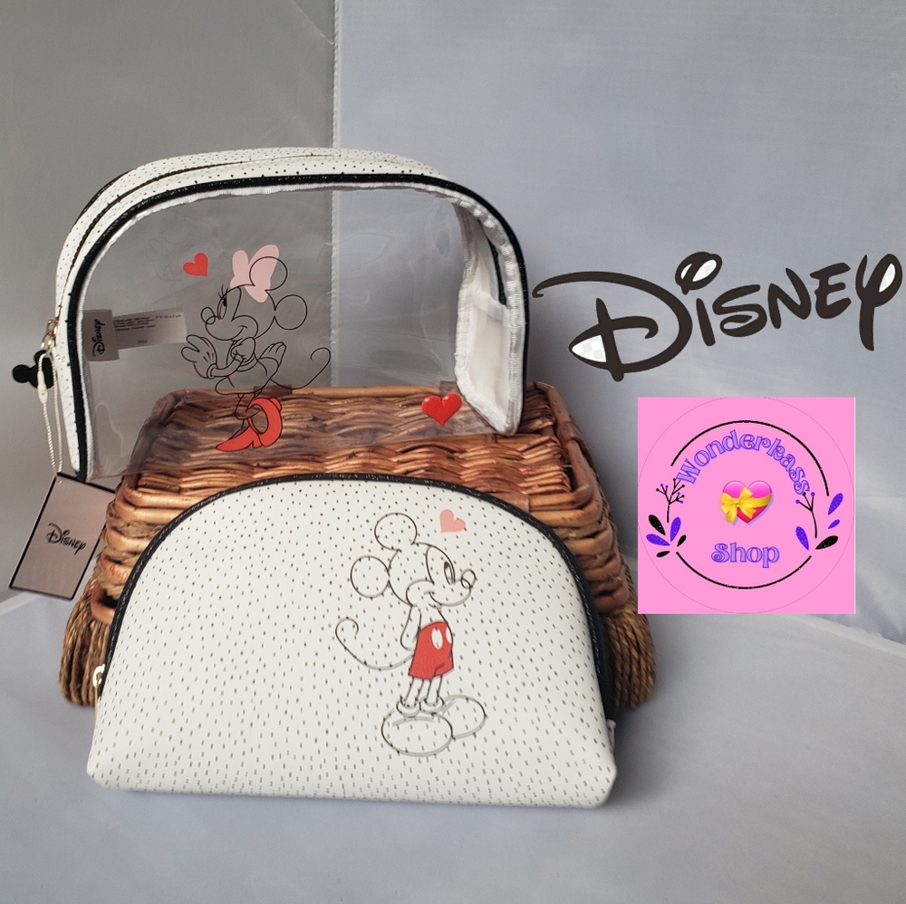 Disney Minne and Mickey Makeup Cosmetic Bag Set of Two